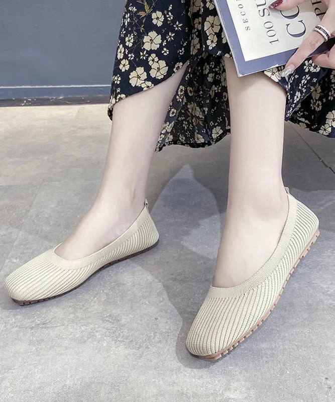 2022 Yellow Knit Cotton Fabric Flat Feet Shoes For Women