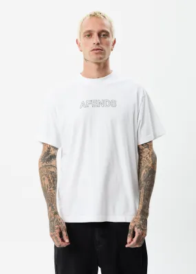 AFENDS Mens Outline - Boxy T-Shirt - White