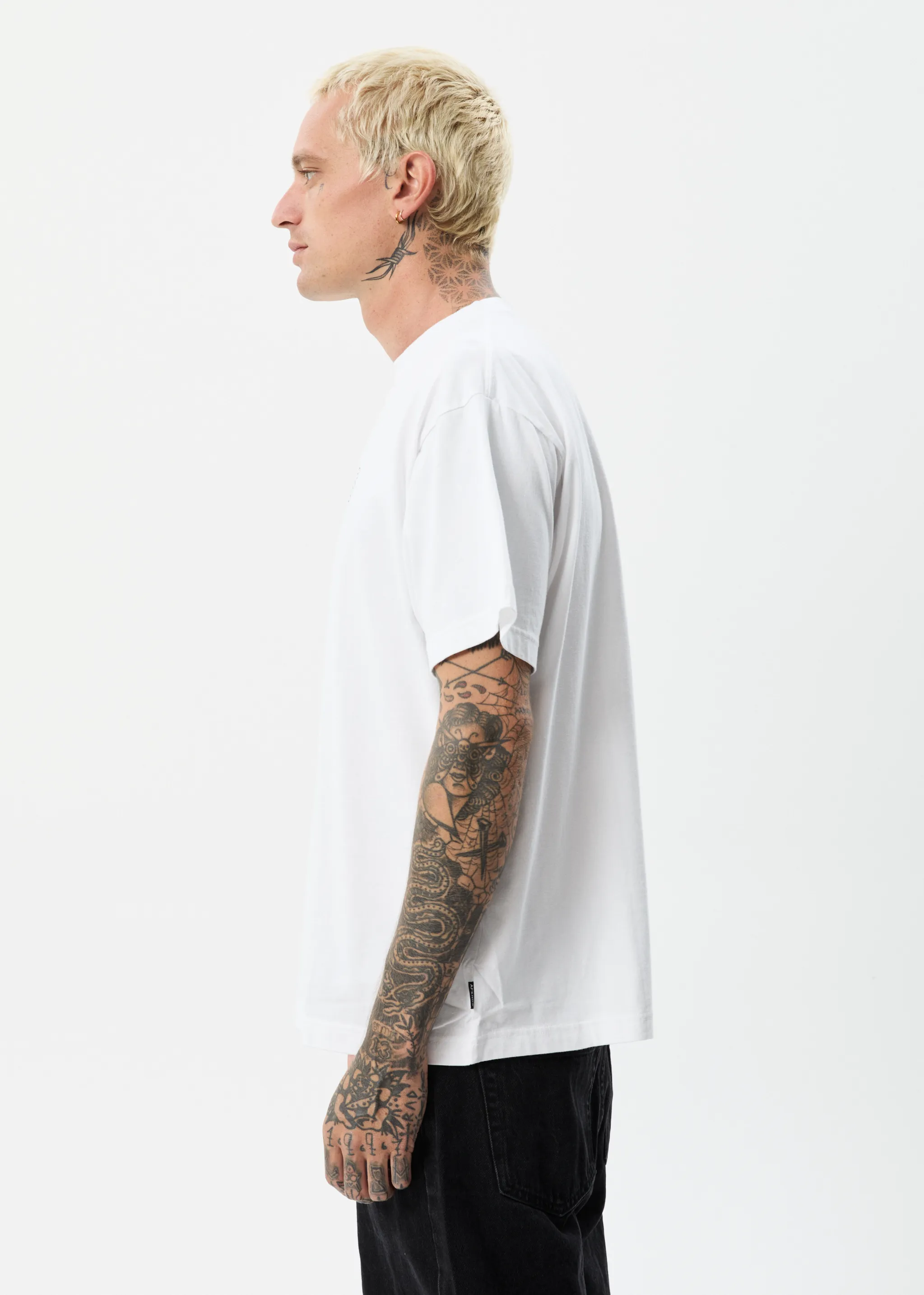 AFENDS Mens Outline - Boxy T-Shirt - White