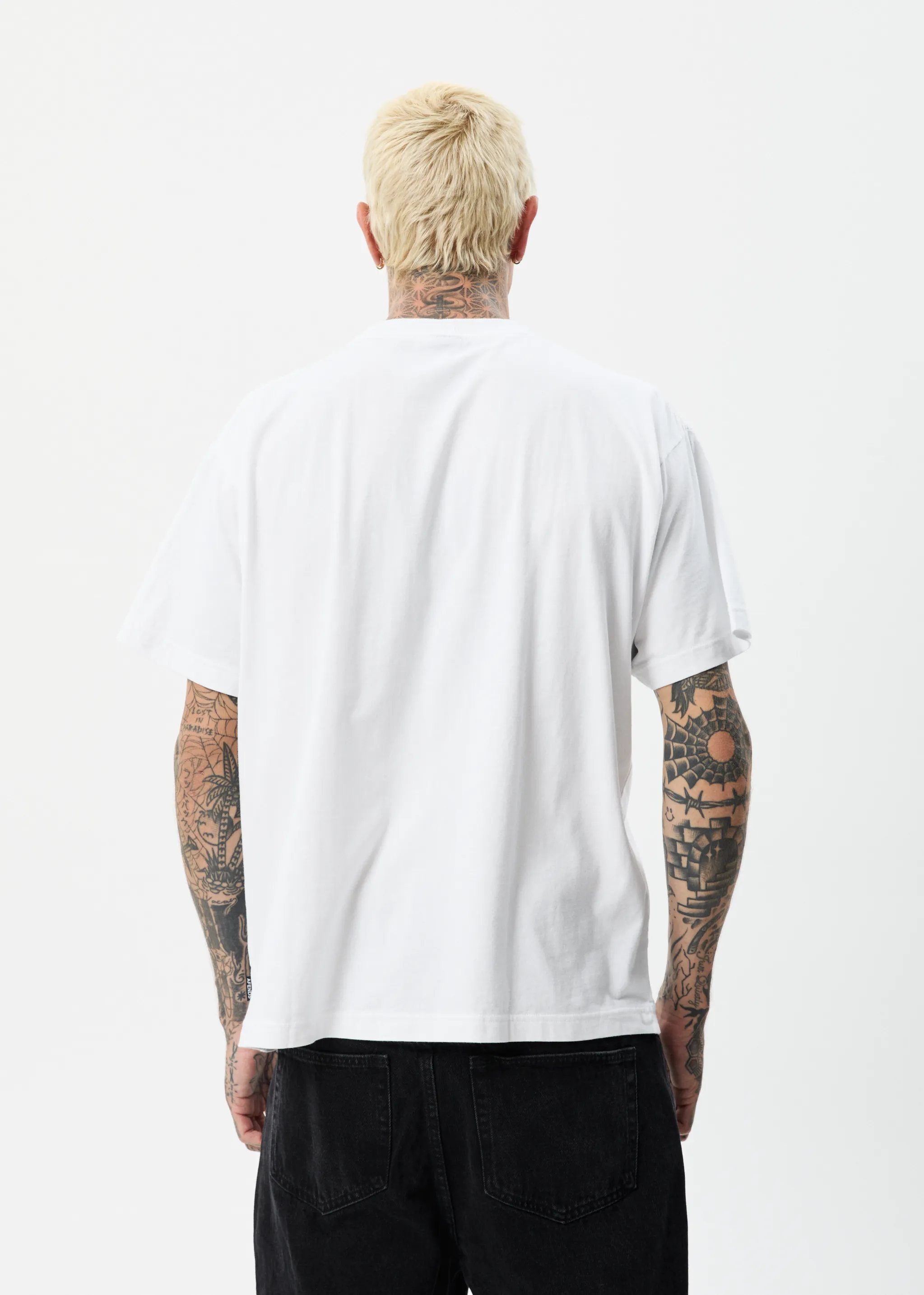 AFENDS Mens Outline - Boxy T-Shirt - White