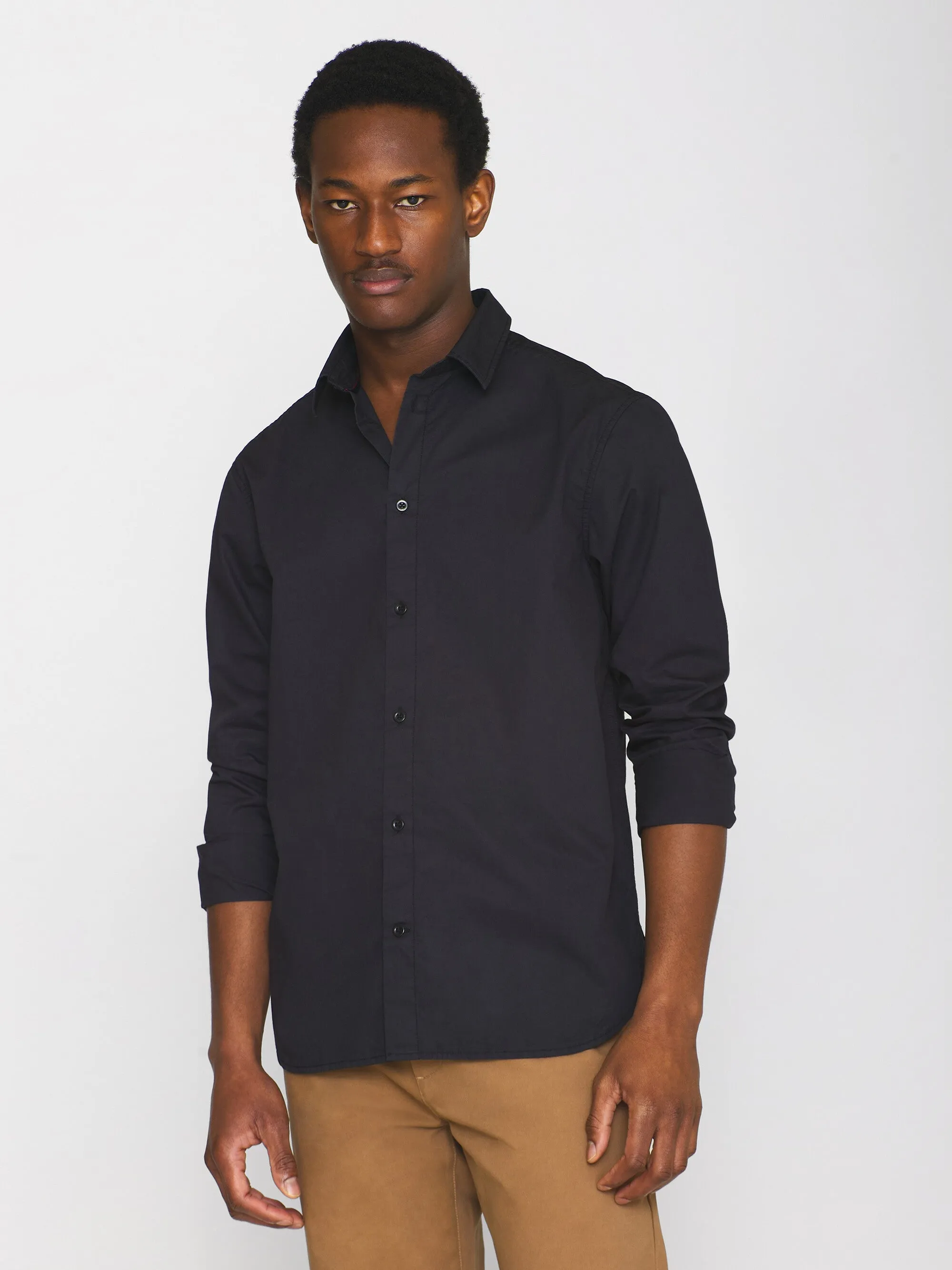 ALF regular crispy cotton shirt - GOTS/Vegan - Black Jet