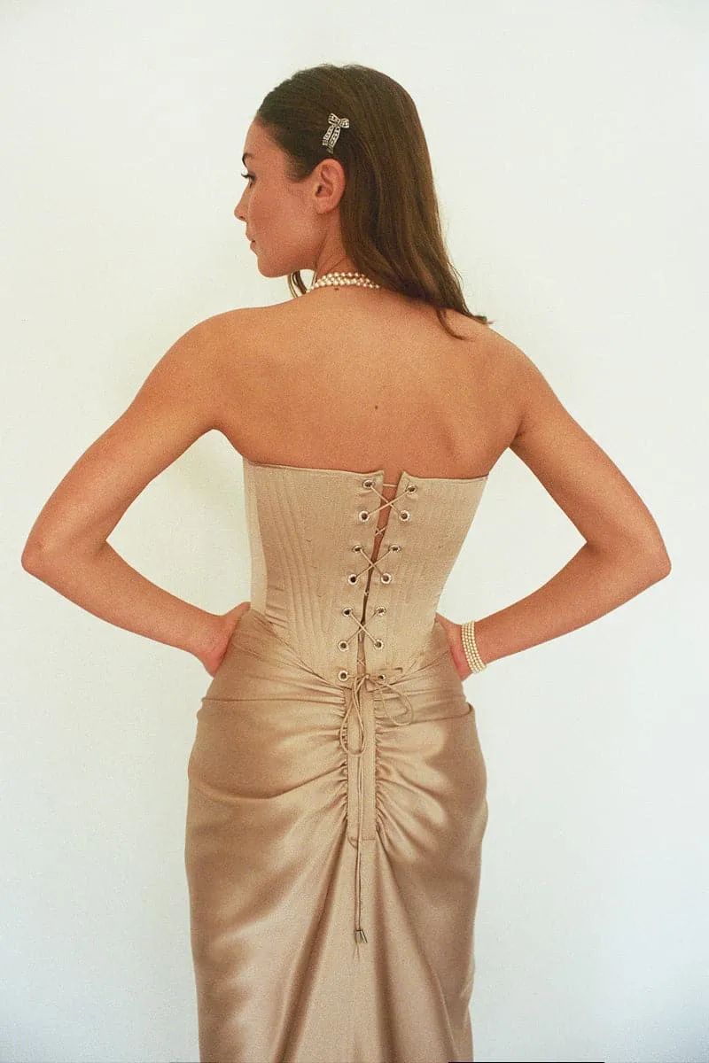 BAROQUE CORSET IN CHAMPAGNE