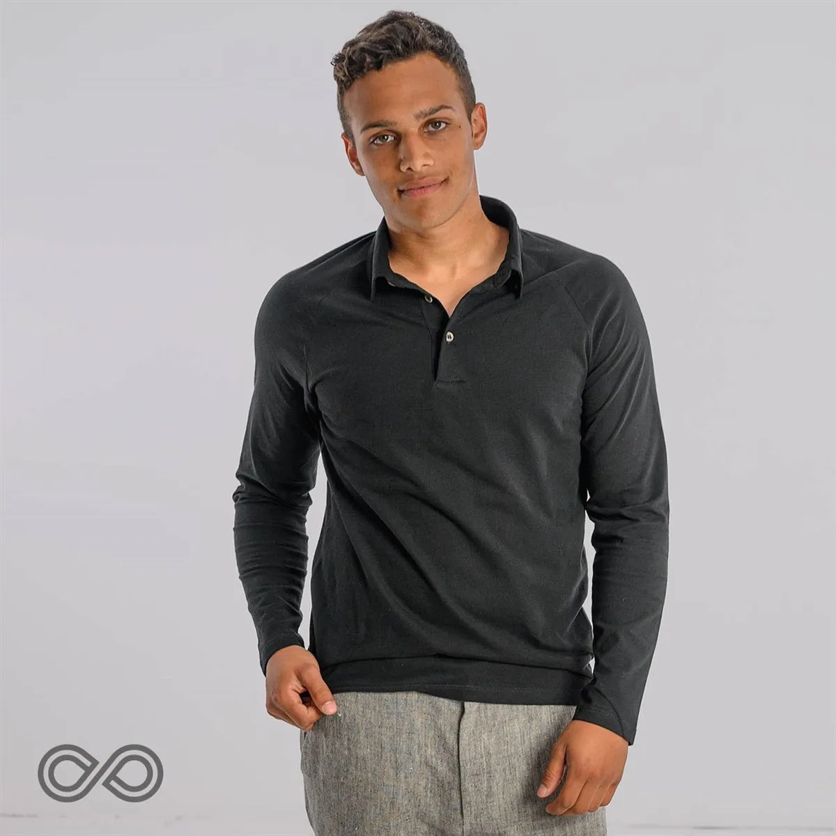 BRENTWOOD 100% Organic Cotton Long-Sleeve Polo Shirt