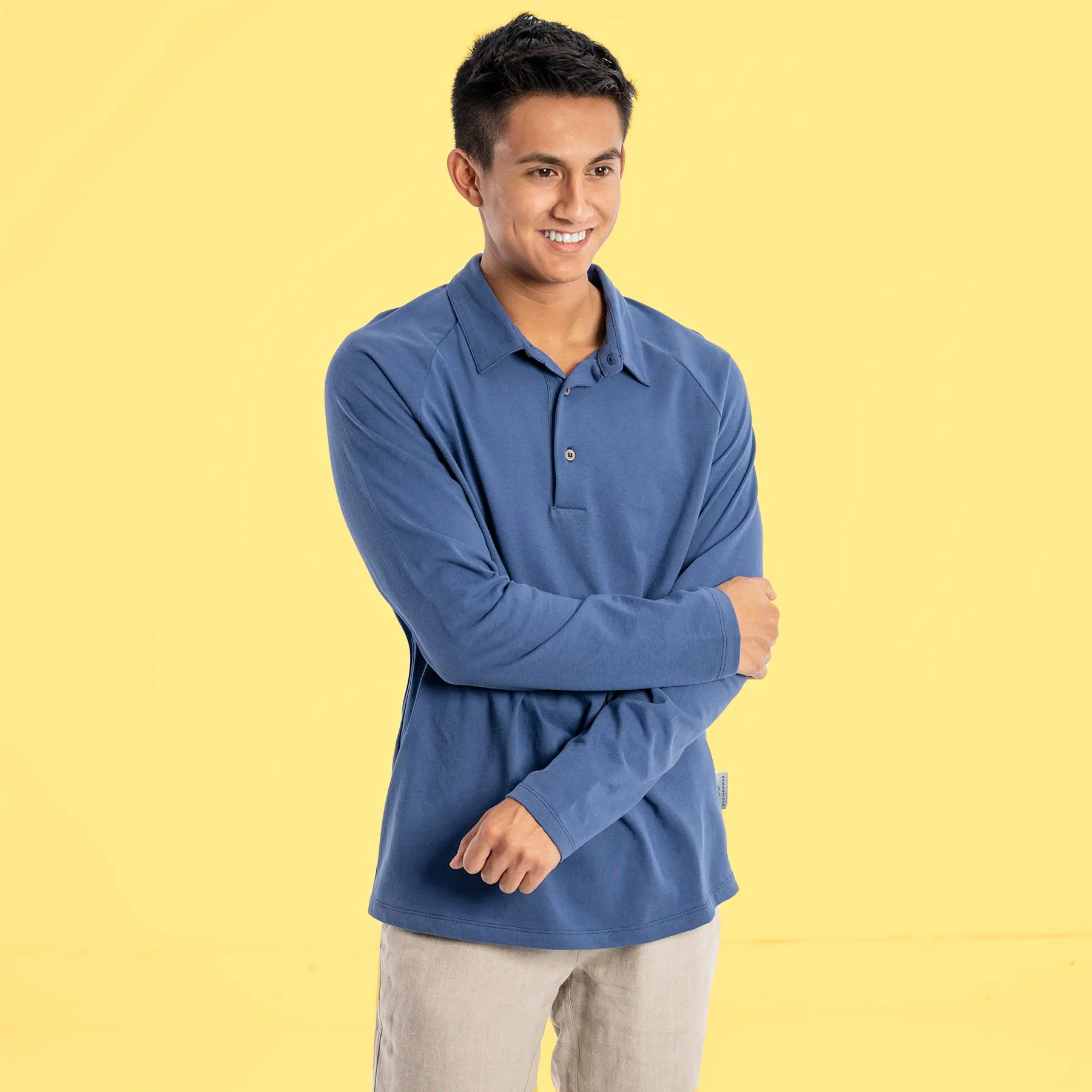 BRENTWOOD 100% Organic Cotton Long-Sleeve Polo Shirt