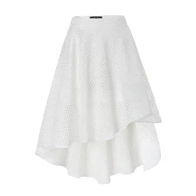 Broderie Anglaise Mini High-low Skirt