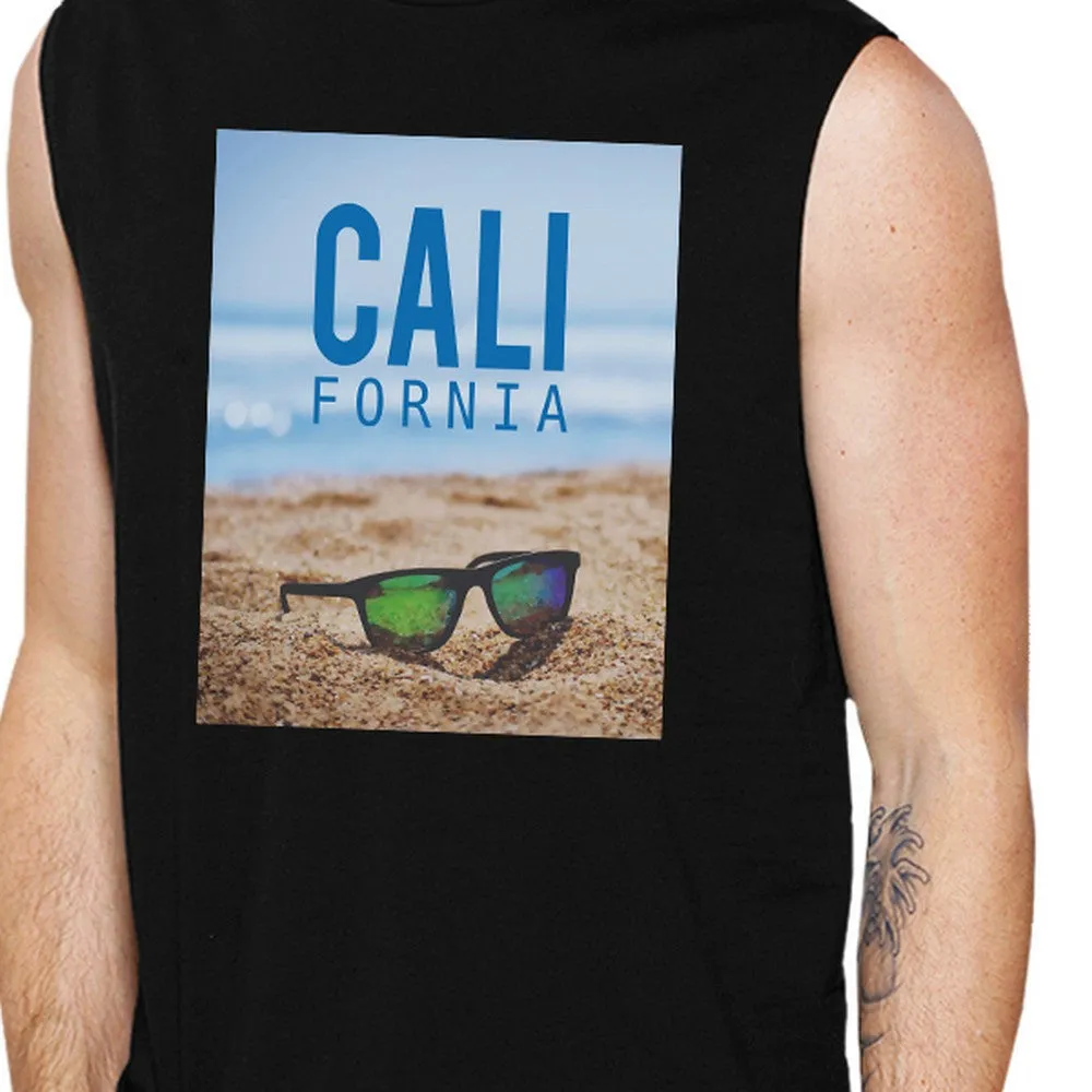 California Beach Sunglass Mens Lightweight Cotton Muscle Tank Top