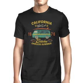 California Beaches Endless Summer Mens Black Shirt