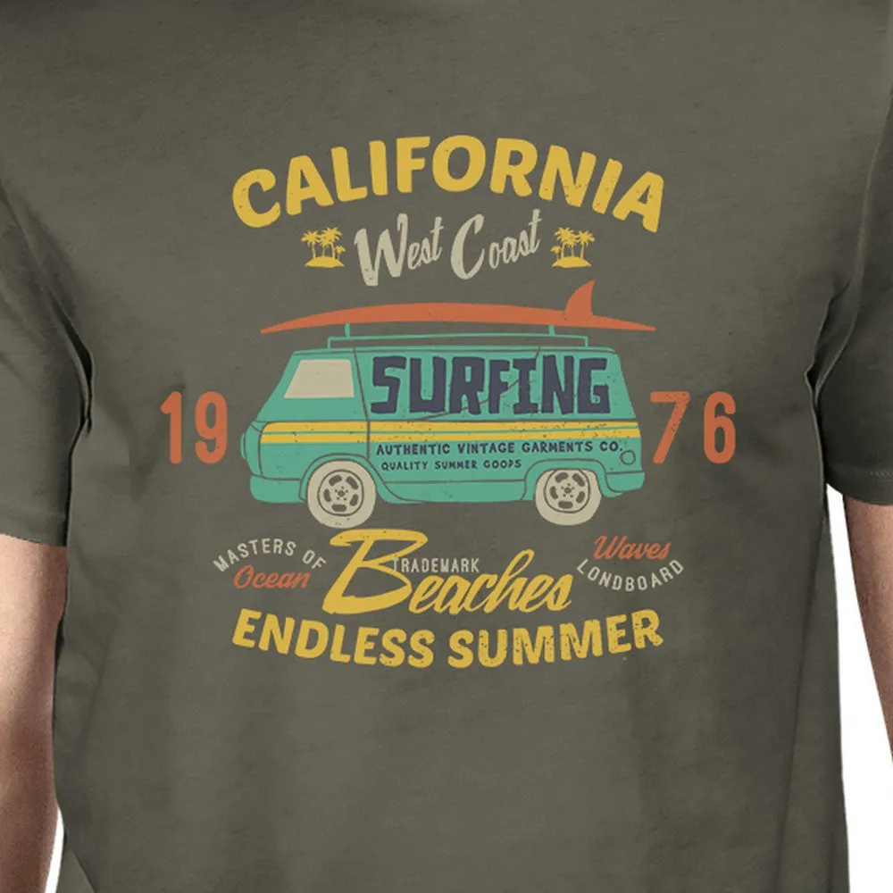 California Beaches Endless Summer Mens Dark Grey Shirt