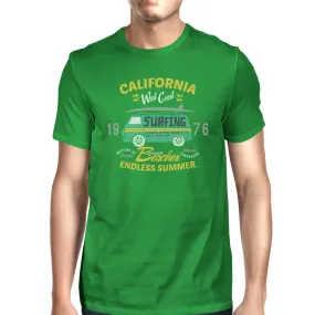 California Beaches Endless Summer Mens Green Shirt