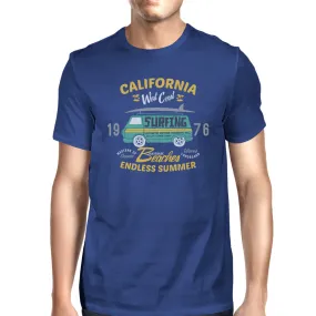 California Beaches Endless Summer Mens Royal Blue Shirt