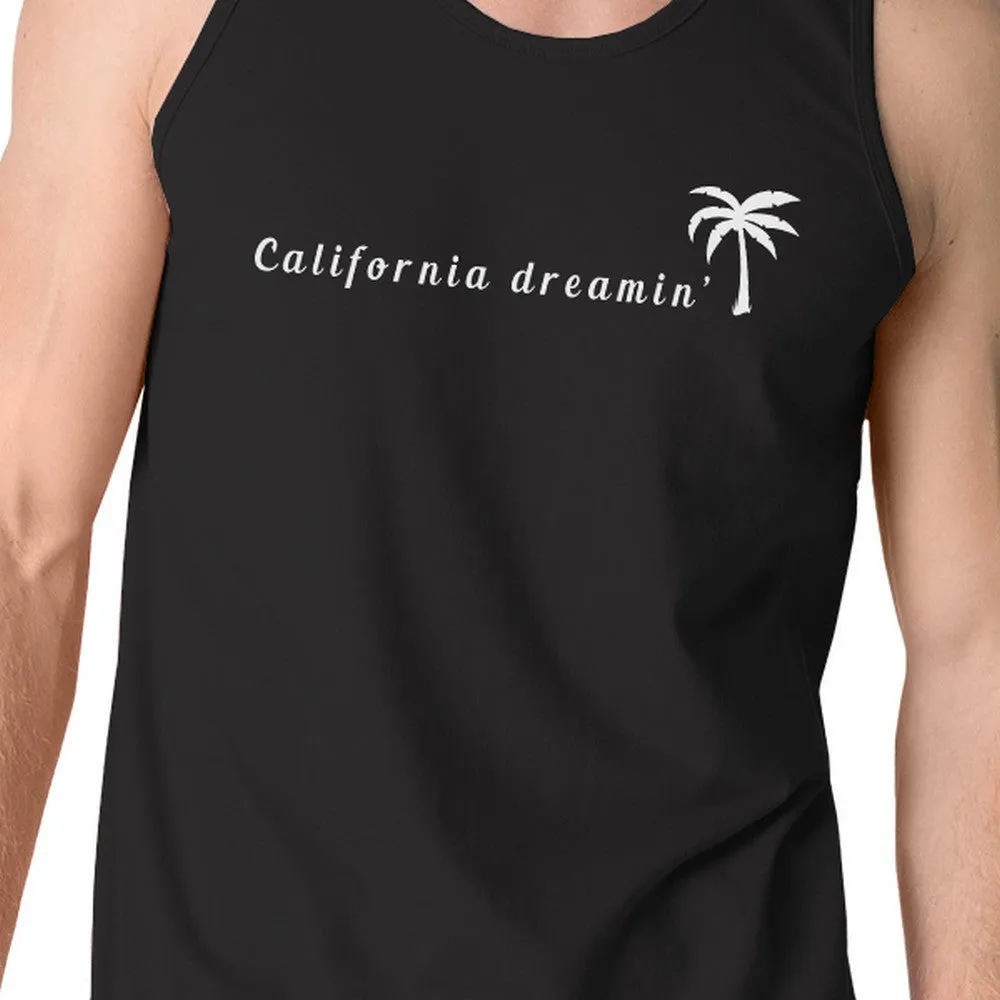 California Dreaming Mens Black Tank Top Lightweight Summer Tanks