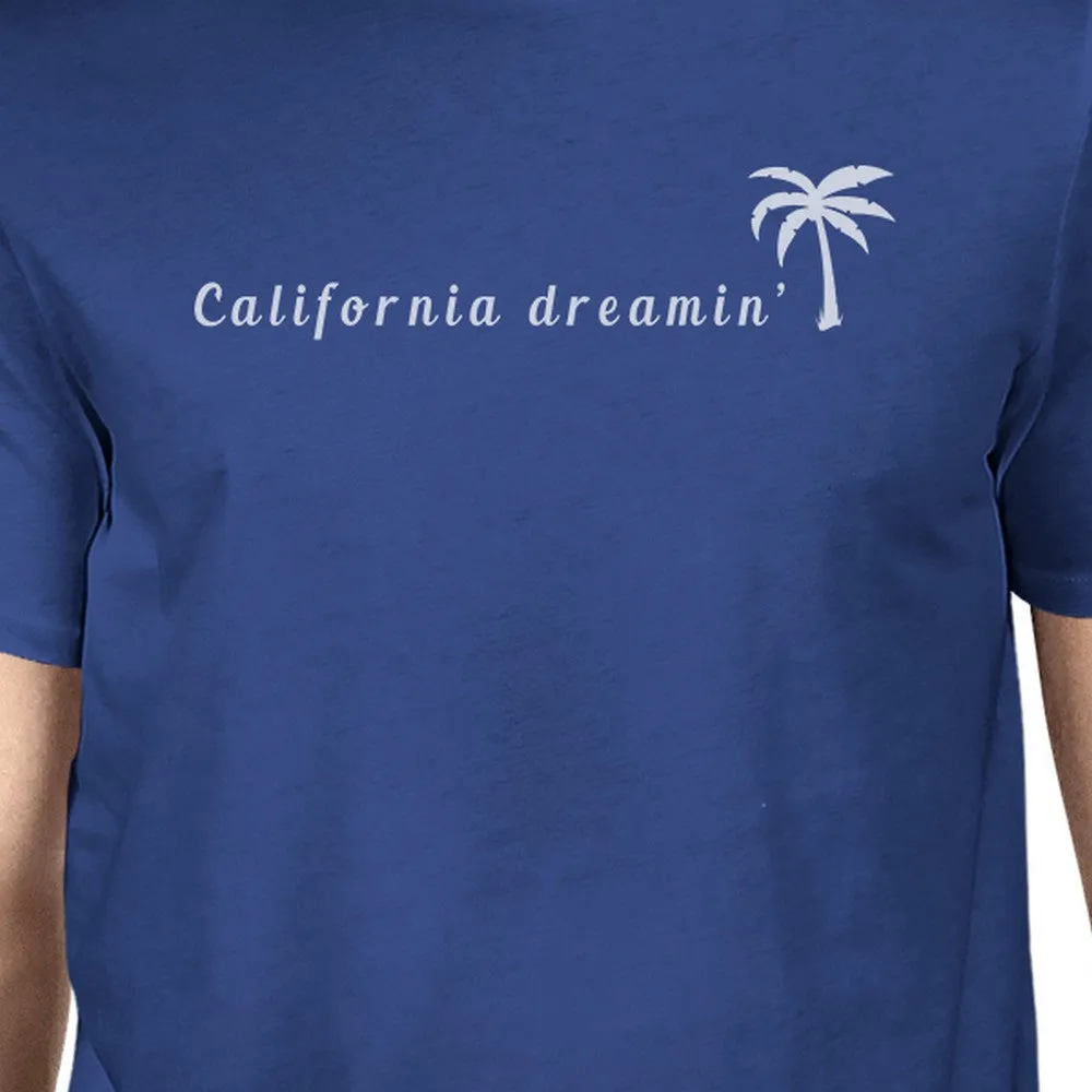 California Dreaming Mens Blue T-Shirt Lightweight Summer Shirt