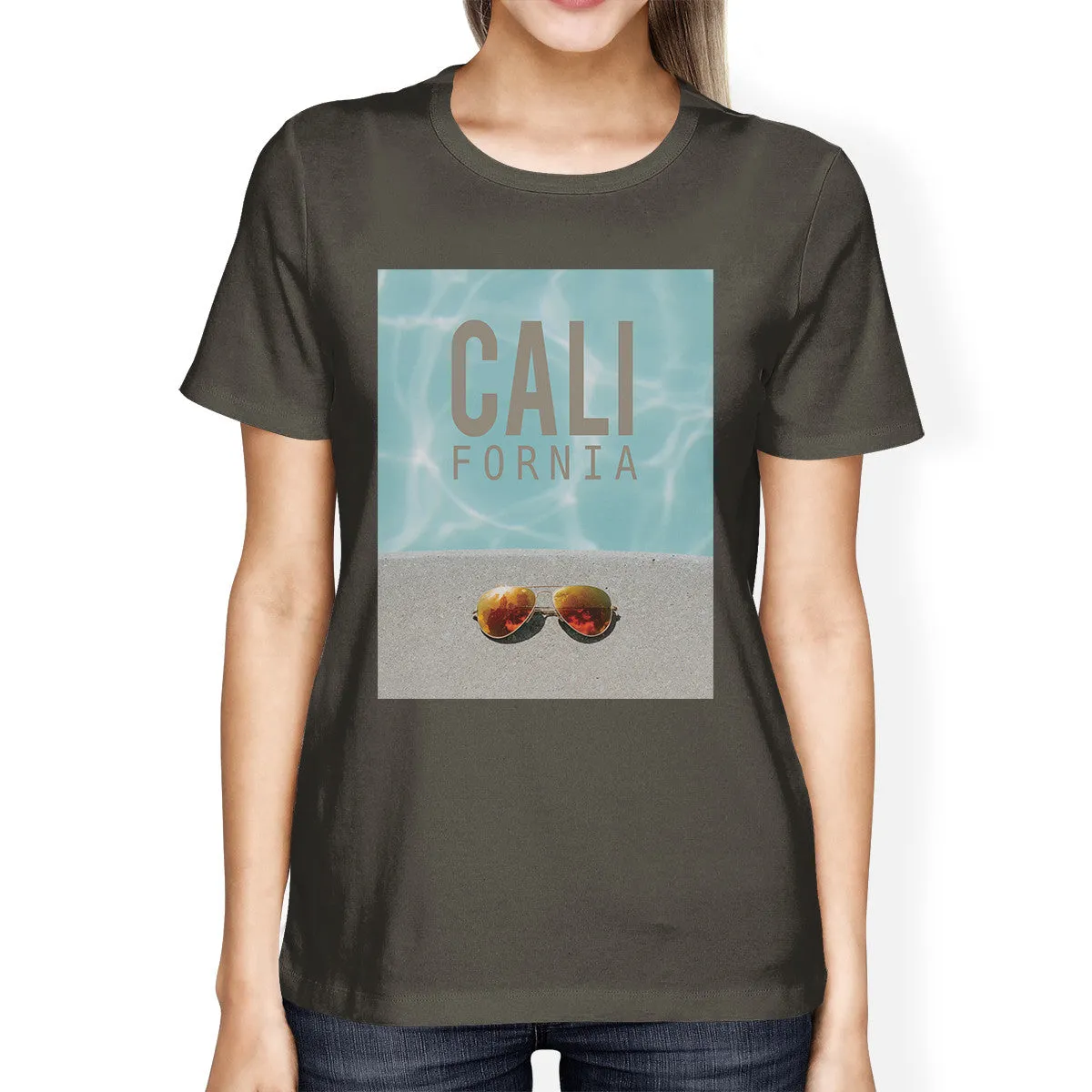 California Pool Sunglasses Cute Womens Summer Cotton Tee Shirt