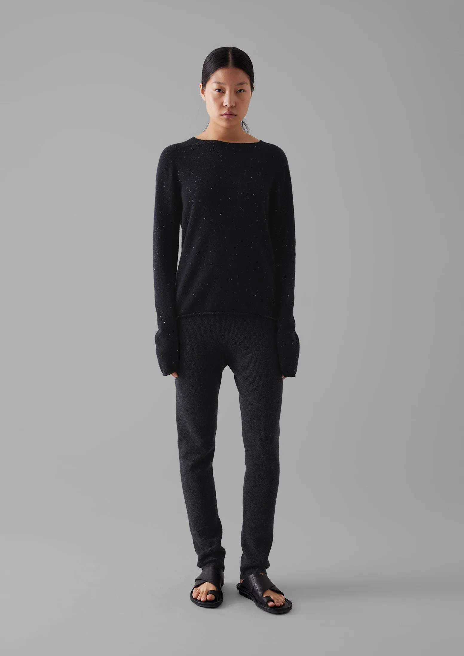 Cashmere Slim Leg Pants | Charcoal