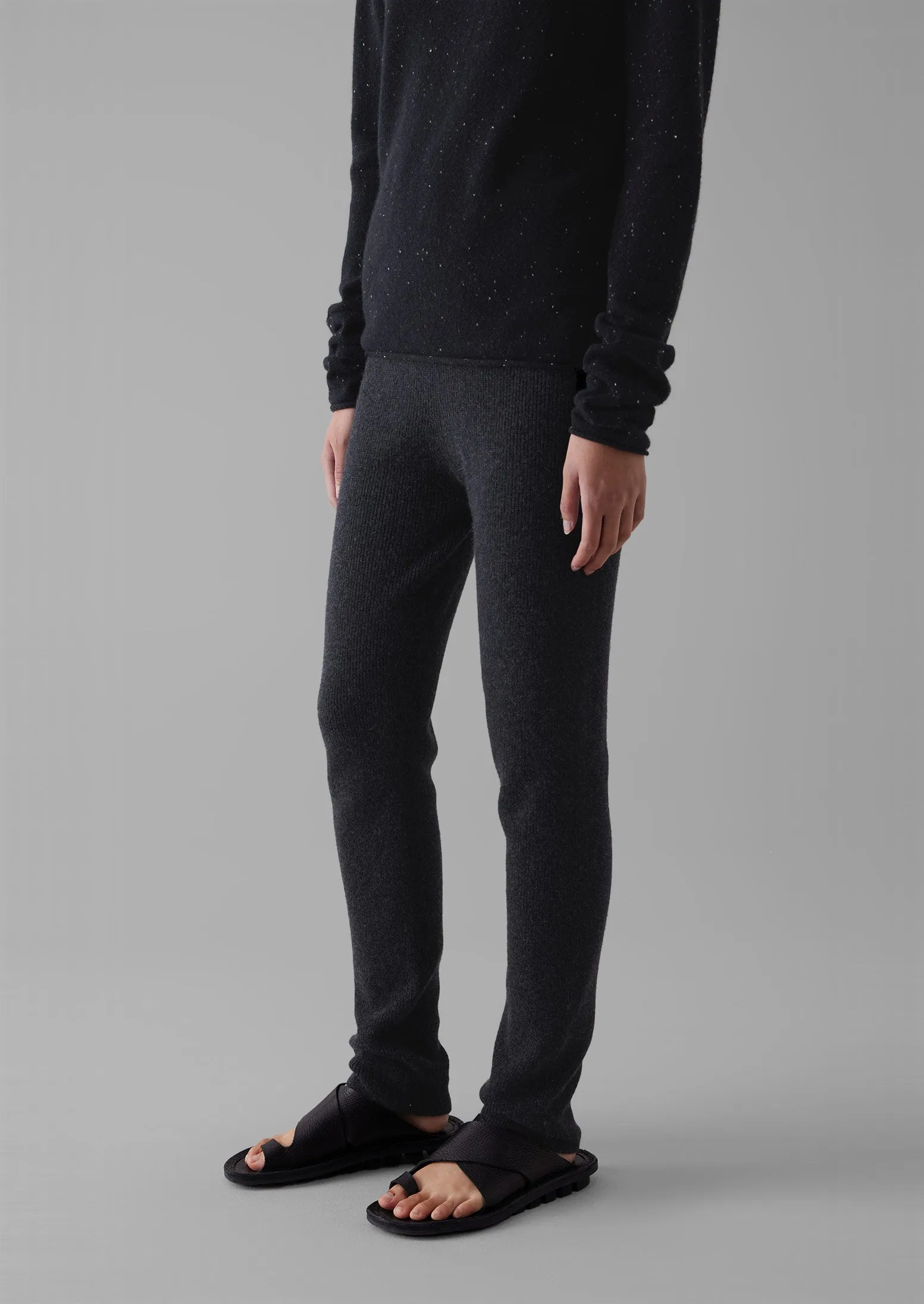 Cashmere Slim Leg Pants | Charcoal