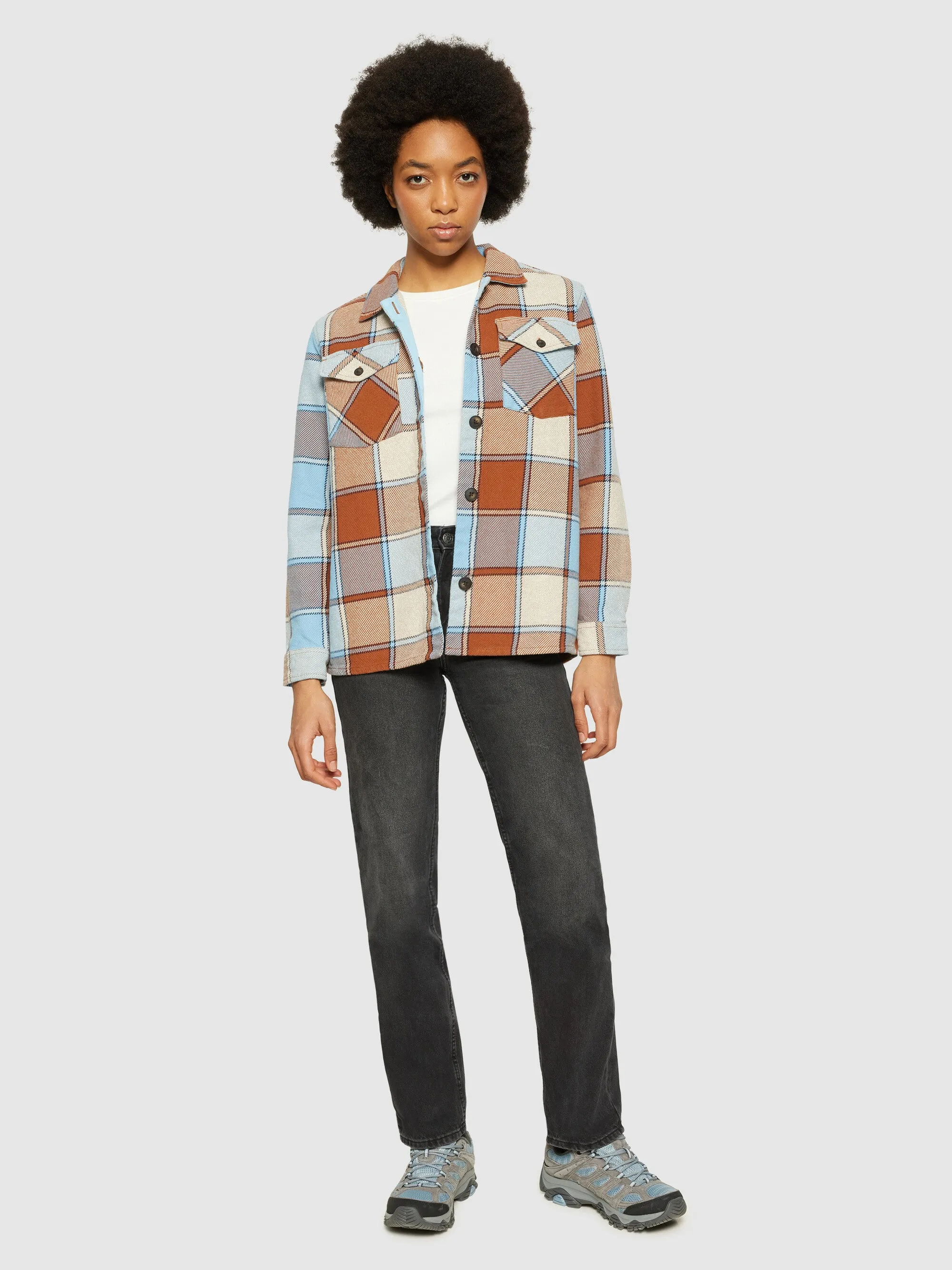 Classic checked overshirt - GOTS/Vegan - Beige check