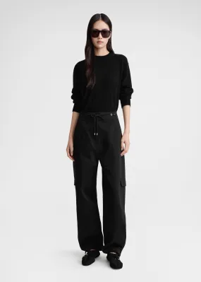 Cotton cargo trousers black