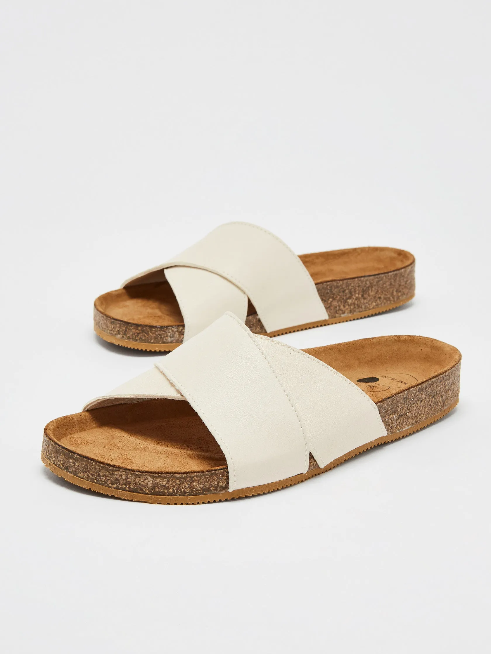 cross slide - clota leather - off white