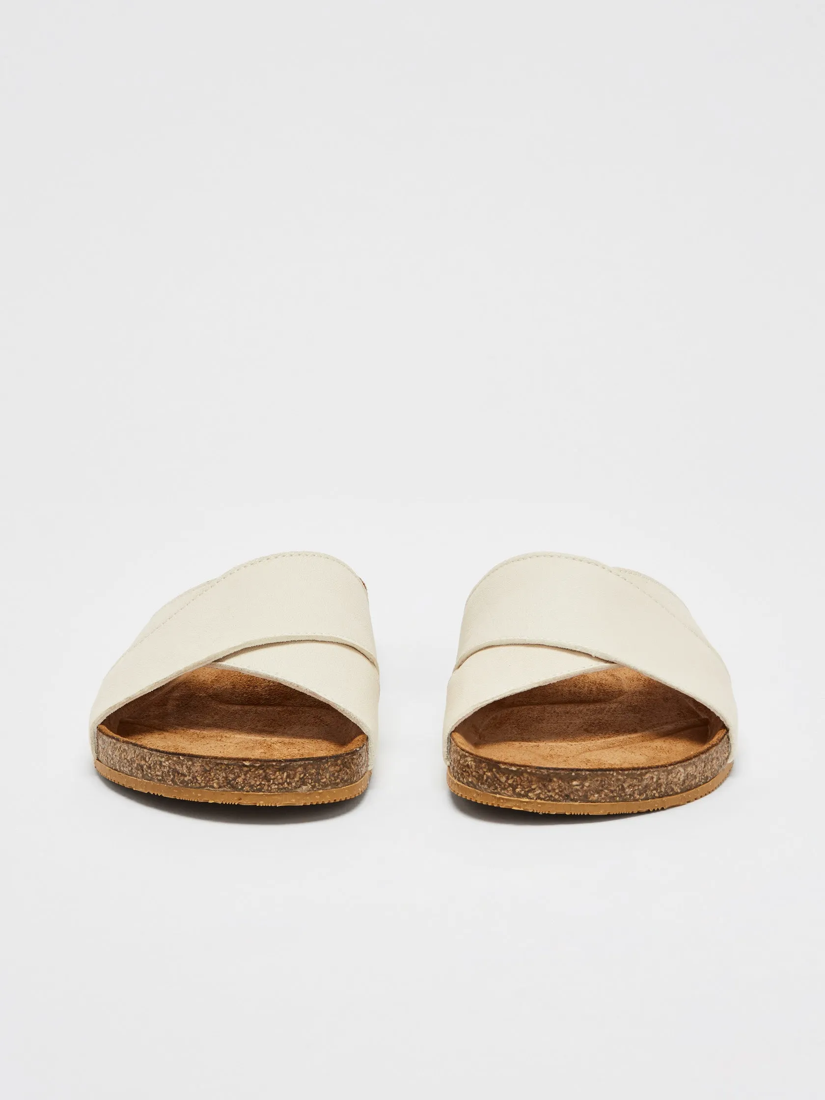 cross slide - clota leather - off white