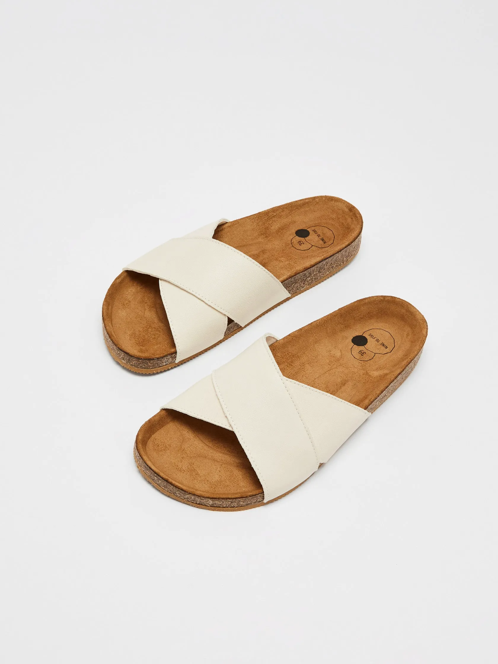 cross slide - clota leather - off white