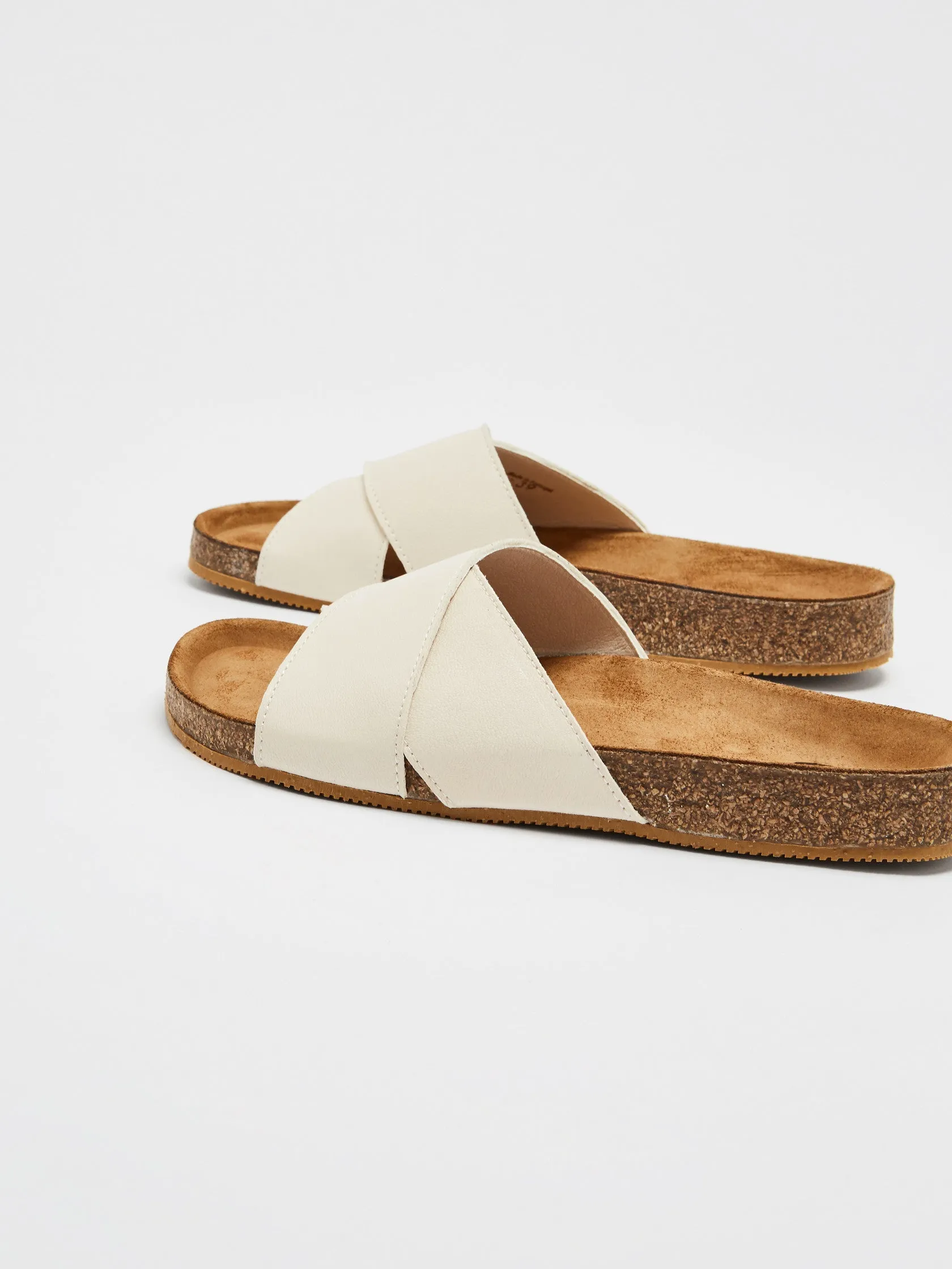 cross slide - clota leather - off white