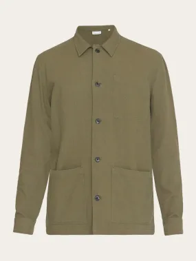 Crushed cotton overshirt - GOTS/Vegan - Burned Olive