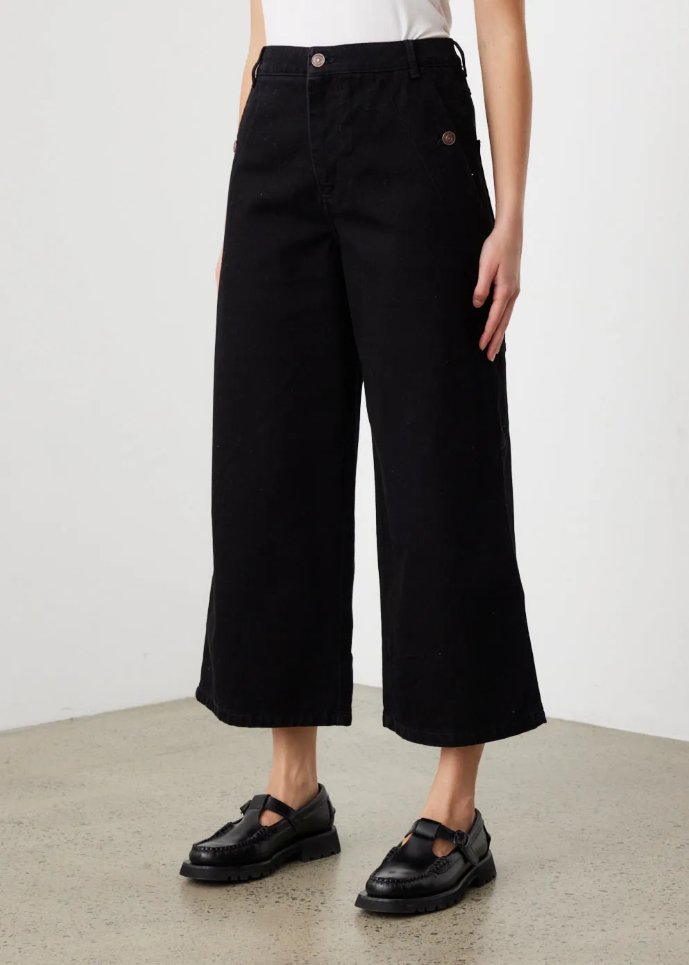 Culotte Cropped Denim Pant