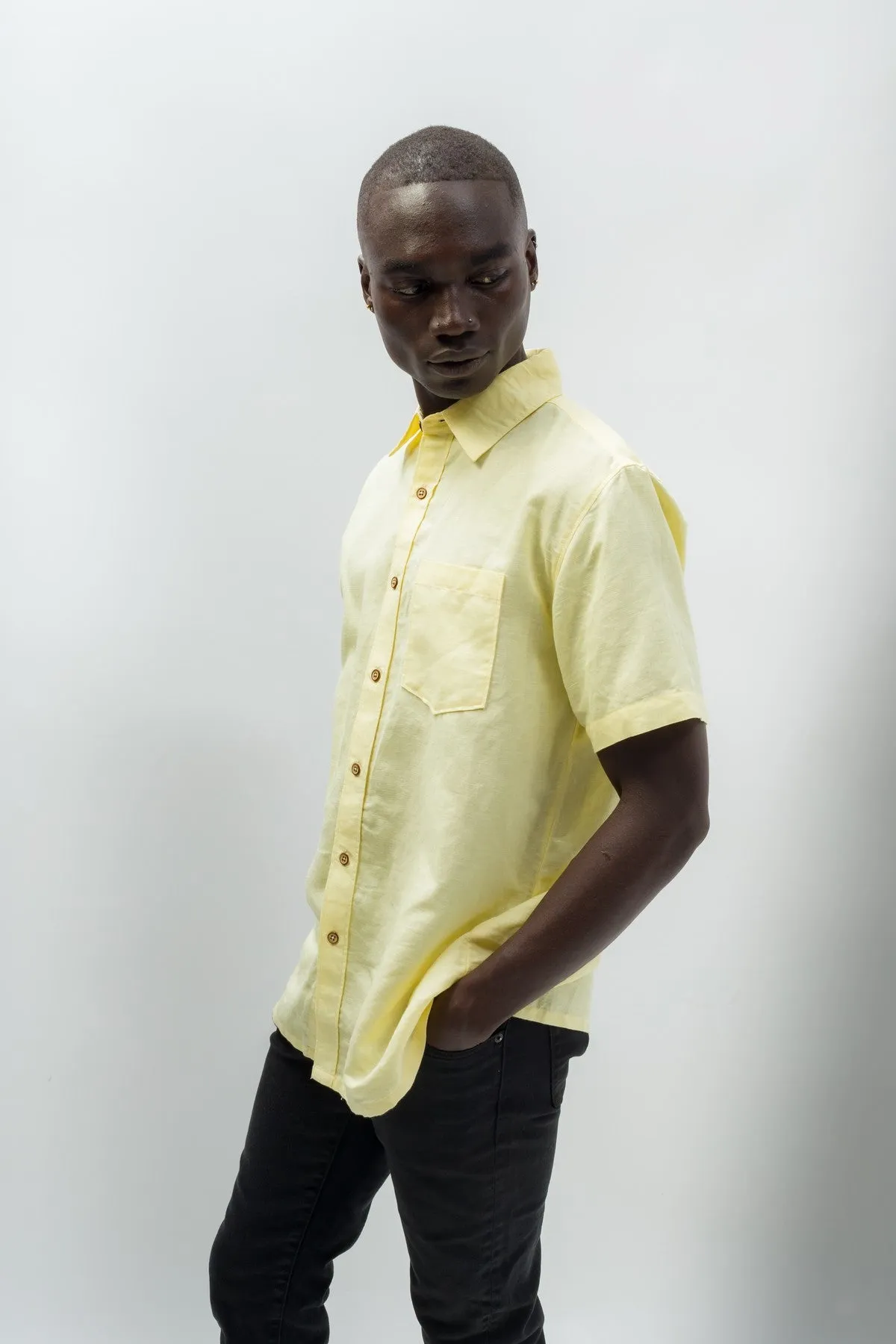 Dean | Men's Anti-Stain Linen Cotton Blend Short-Sleeve Shirt