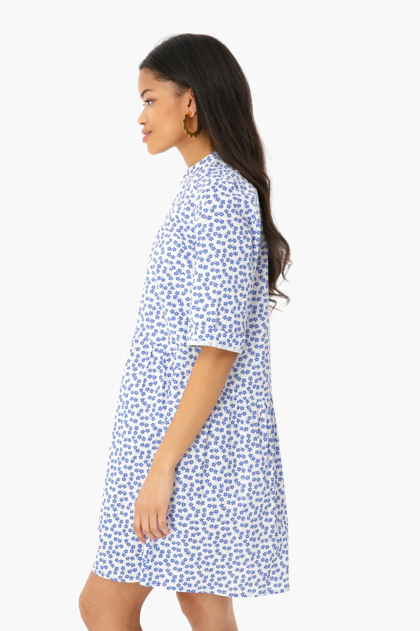 Ditsy Royal Shirt Dress