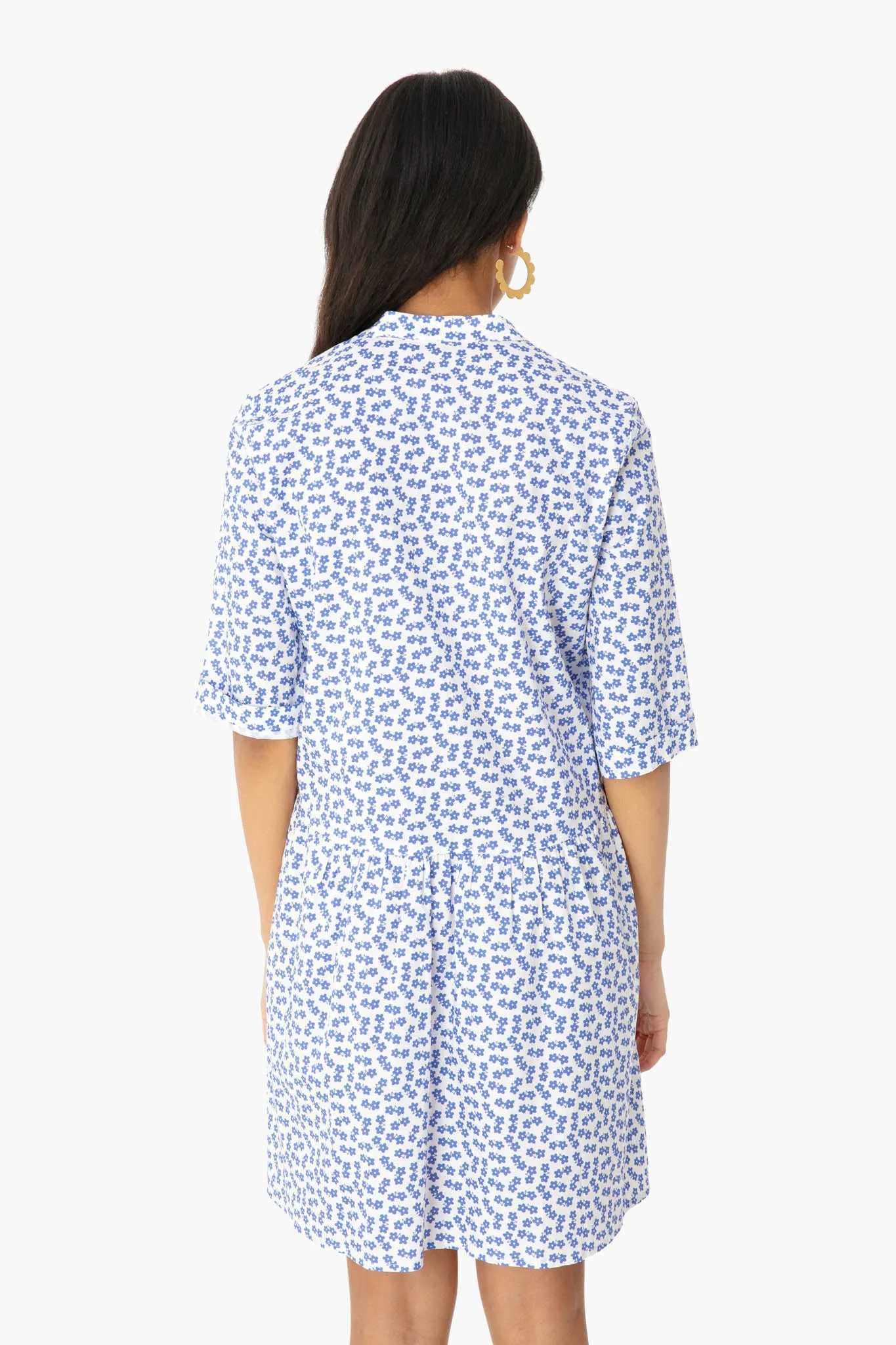 Ditsy Royal Shirt Dress