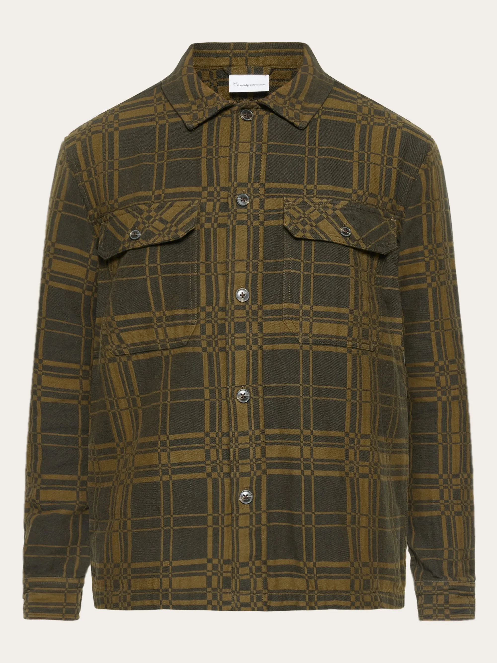 Double bonded checkered overshirt - GOTS/Vegan - Green check