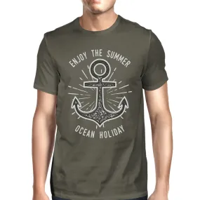 Enjoy The Summer Ocean Holiday Mens Dark Grey Shirt