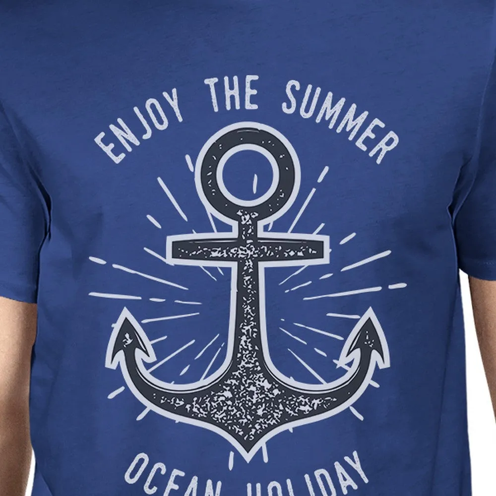 Enjoy The Summer Ocean Holiday Mens Royal Blue Shirt