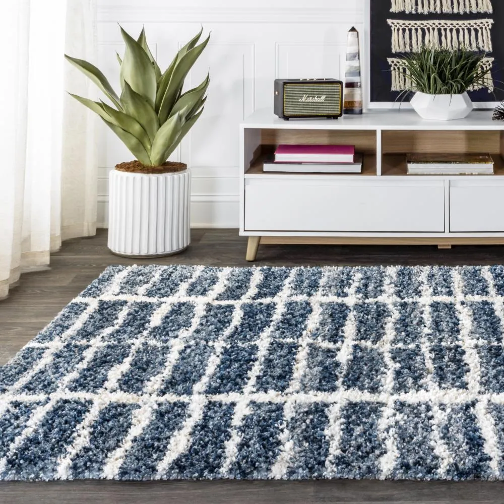 Exuma Merida Stacked Grid Shag Area Rug