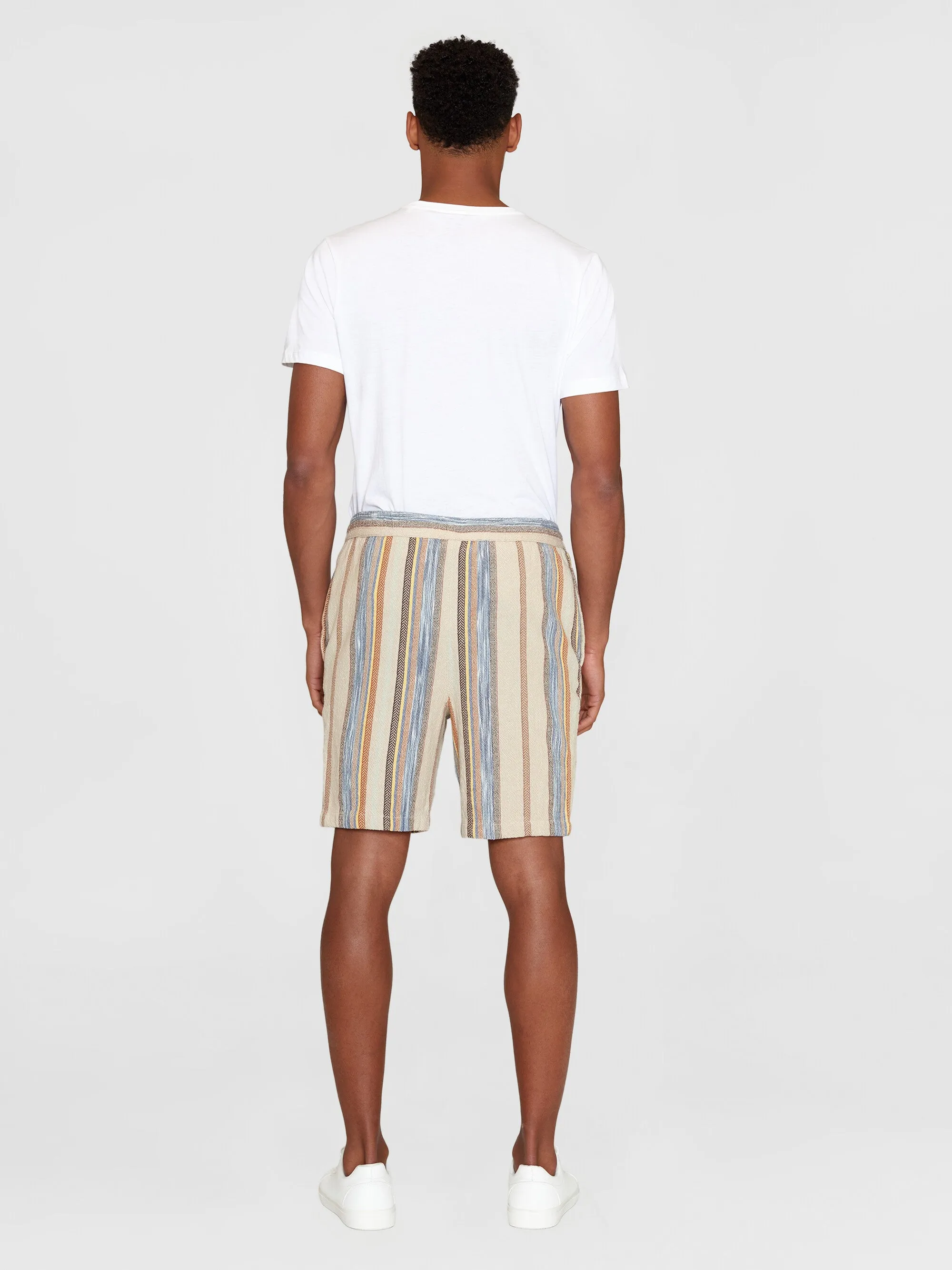 FIG loose shorts - GOTS/Vegan - Beige stripe