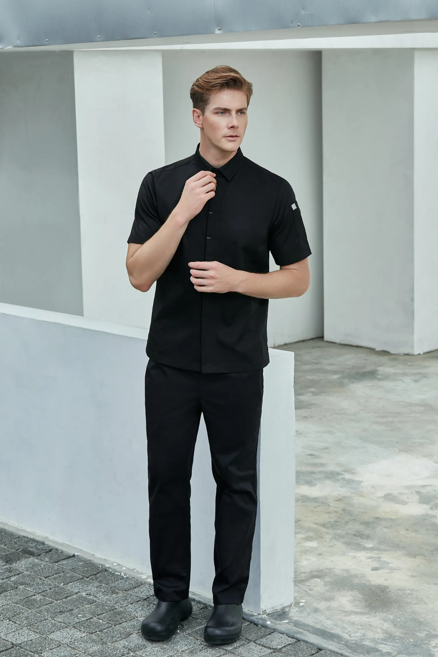 Flynn Black Chef Jacket, Short Sleeve