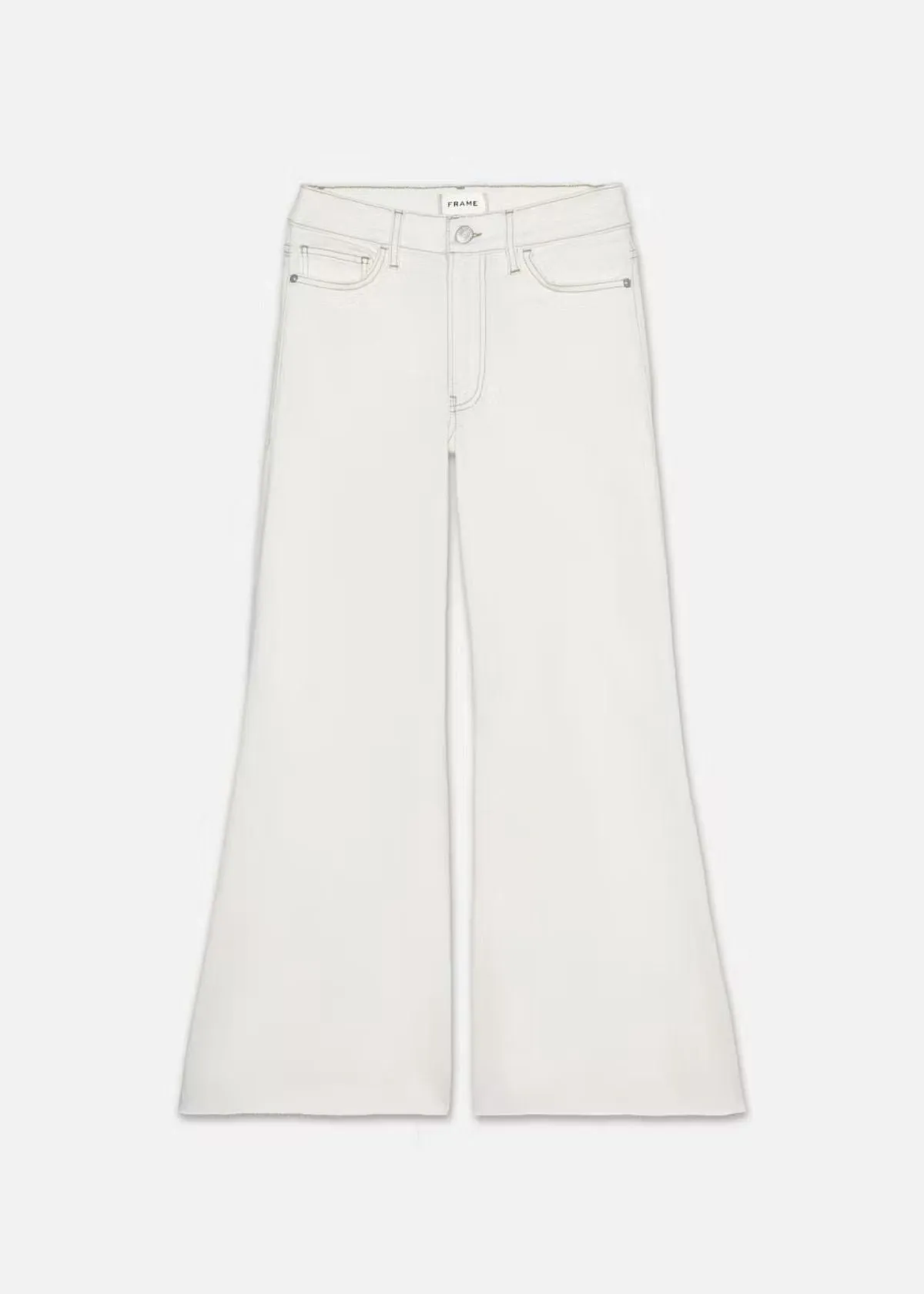 FRAME Le Palazzo Crop Raw Fray Jean - Au Natural Clean