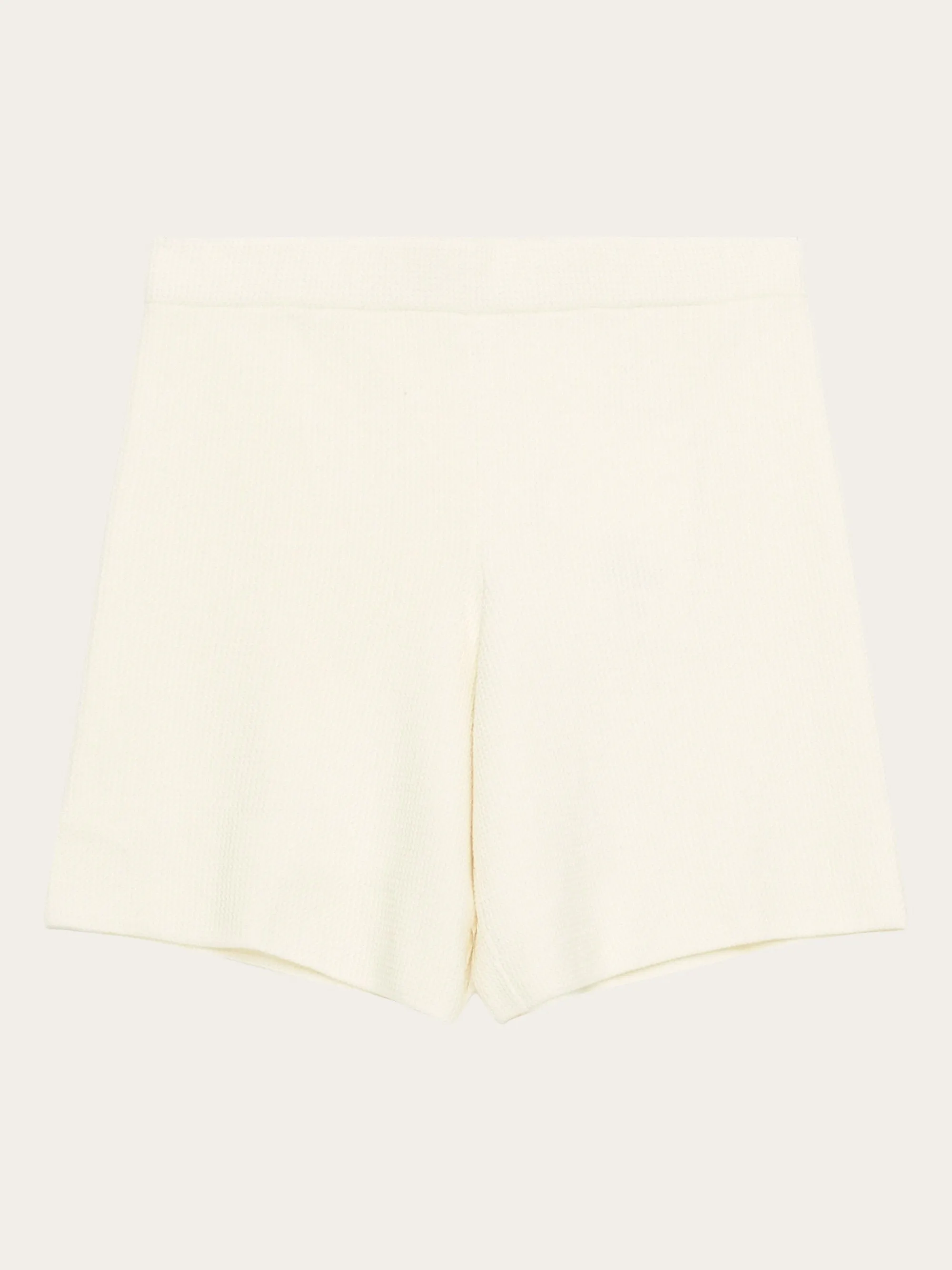 GALE mid-rise cotton racking stitch shorts - GOTS/Vegan - Egret