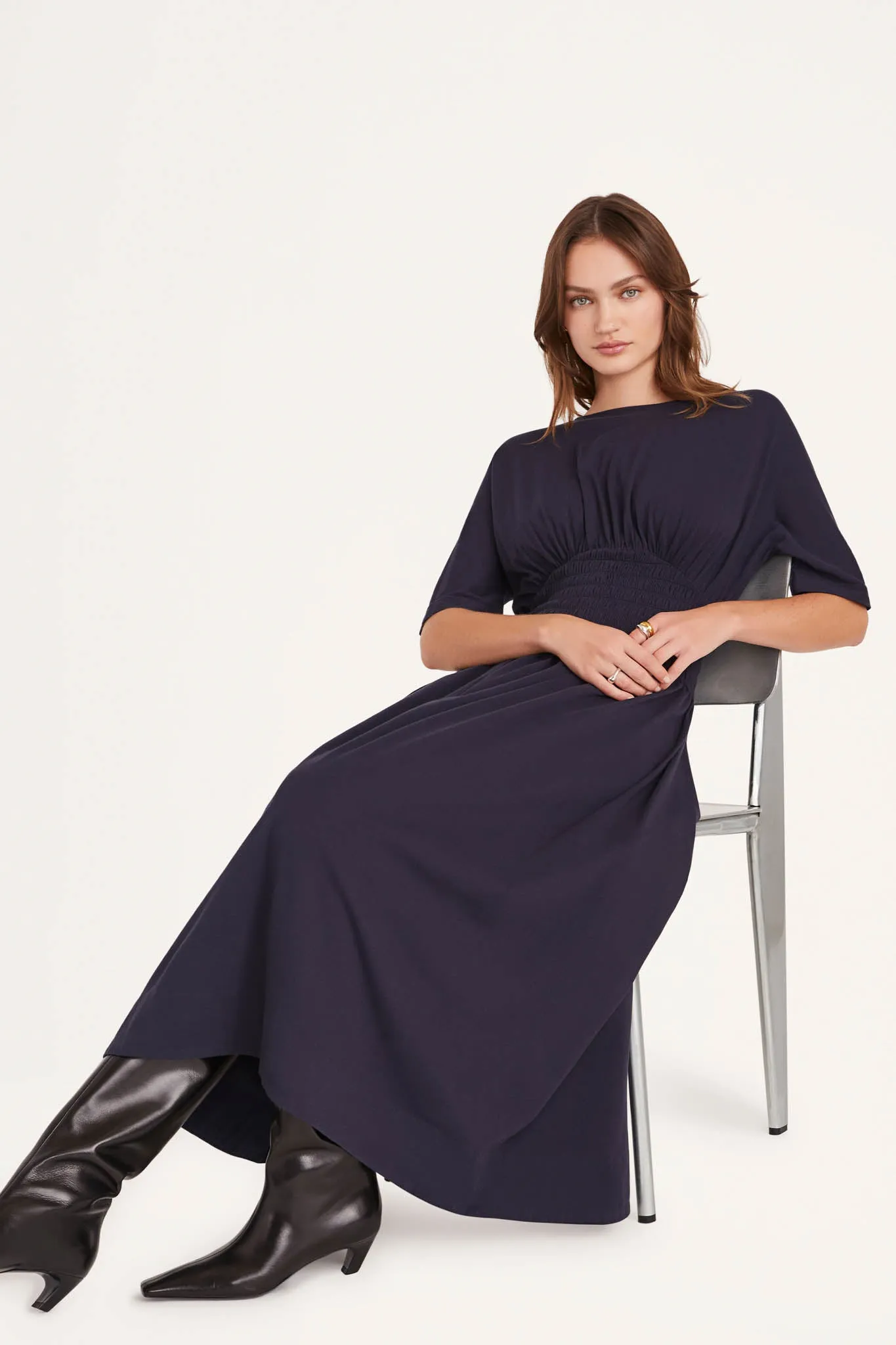 Gallen Dress in Navy