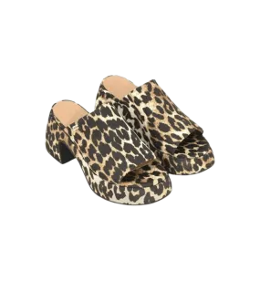 GANNI Leopard Butterfly Platform Sandals