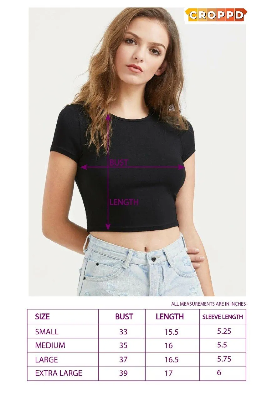 Girls Inspire Graphic Printed Black Crop Top