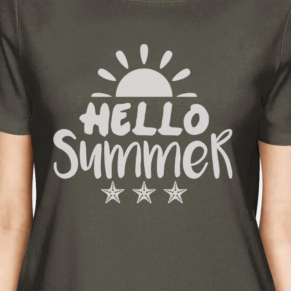 Hello Summer Sun Womens Dark Grey Shirt