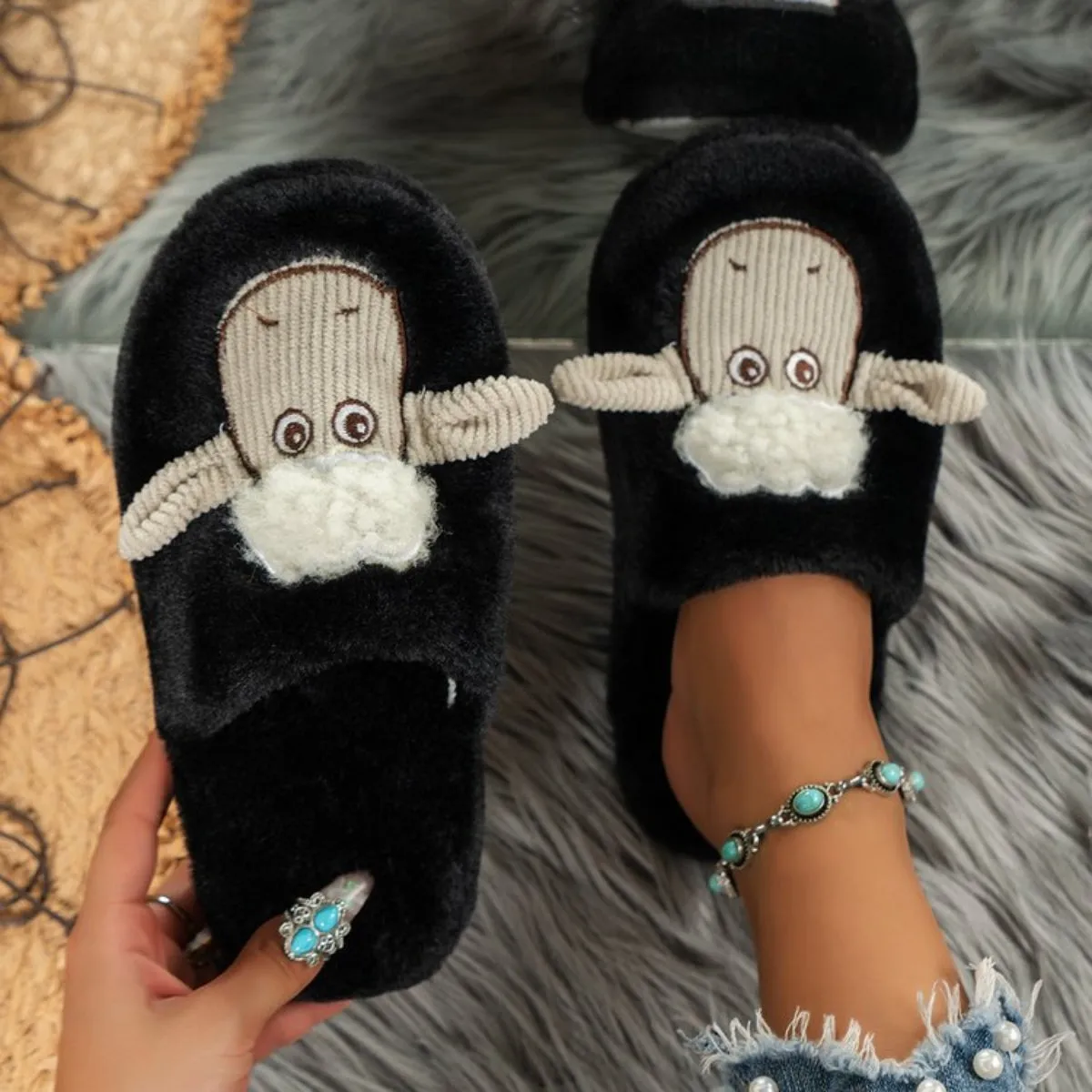 Hot Girl Counting Sheep Slippers