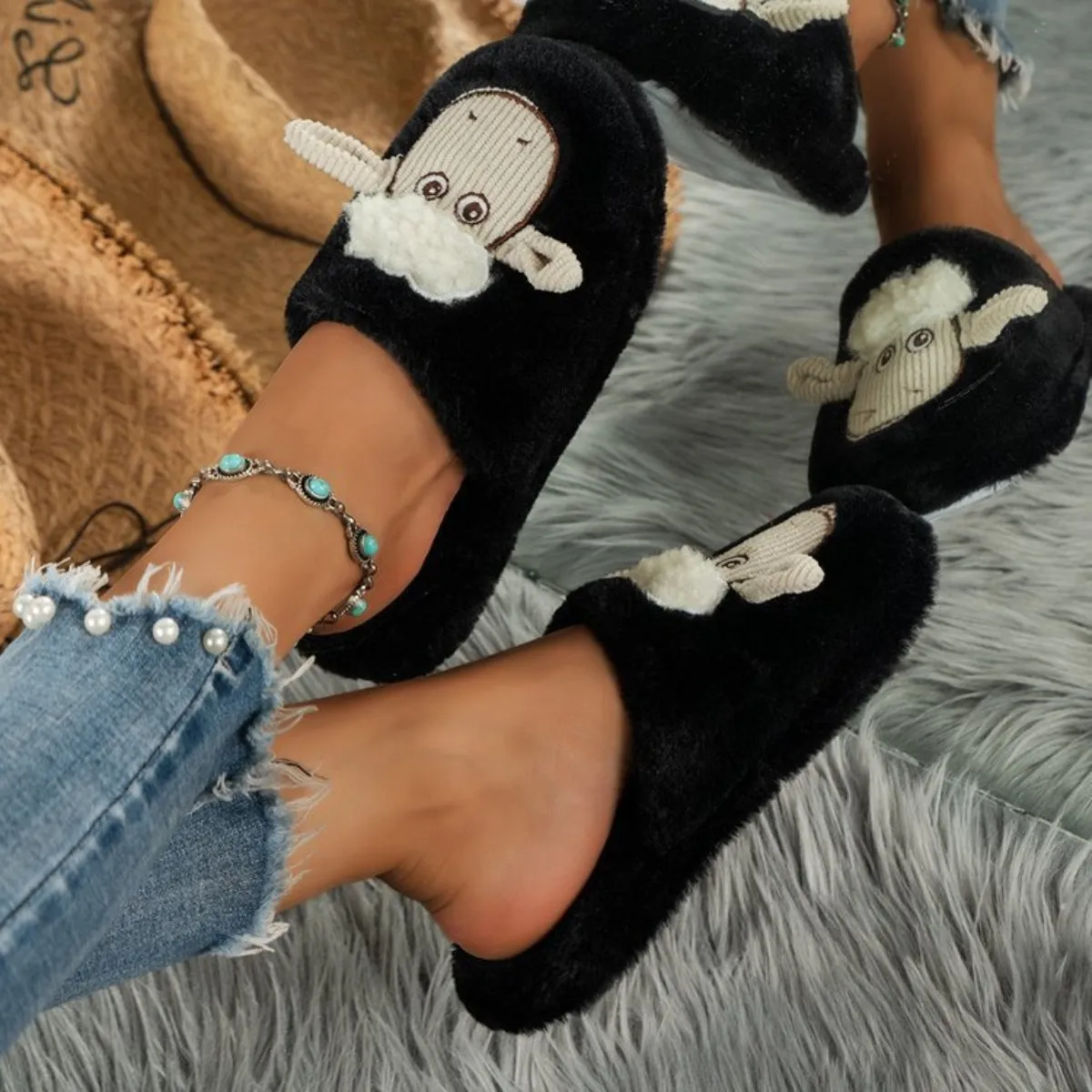 Hot Girl Counting Sheep Slippers