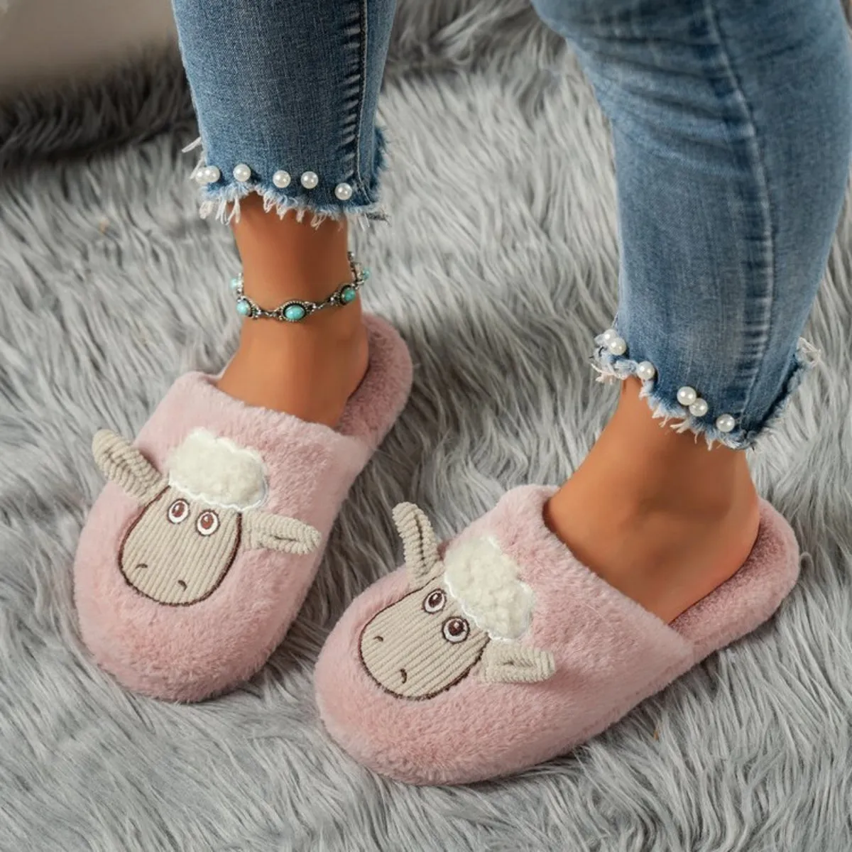 Hot Girl Counting Sheep Slippers