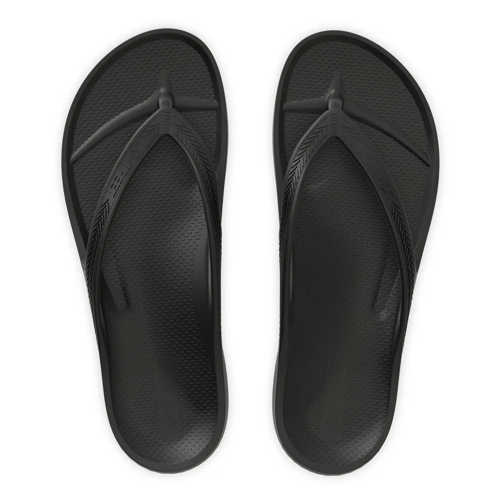 LightFeet Arch Support Flip Flops/Thongs - Black