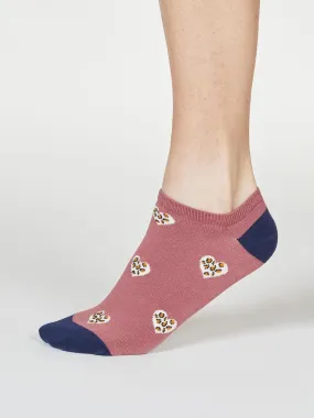 Lily Leopard Heart Bamboo Trainer Socks