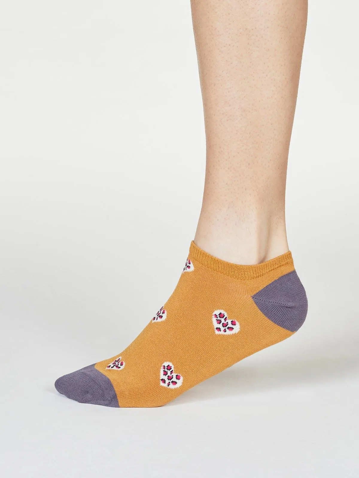 Lily Leopard Heart Bamboo Trainer Socks