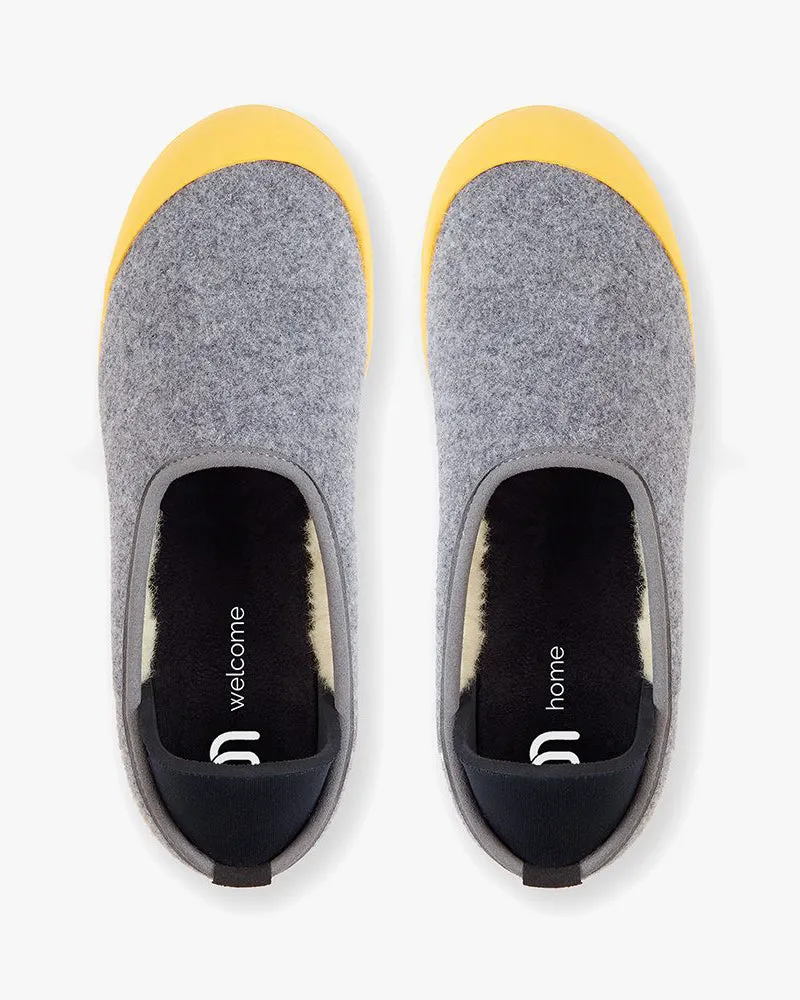 Mahabis Curve Classic Slippers - Light Grey / Skane Yellow