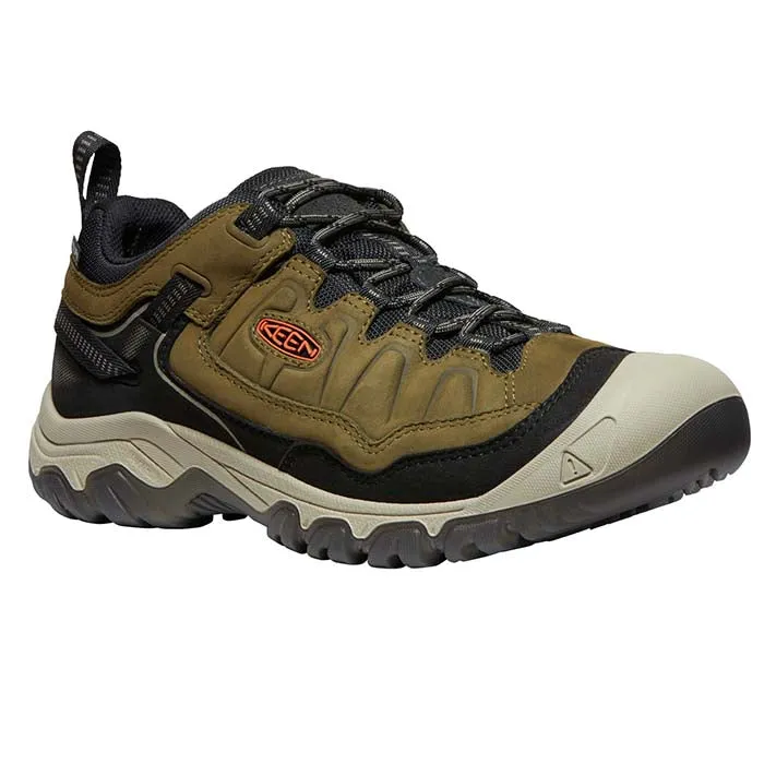 Mens Keen Targhee IV WP Wide in Dark Olive/Gold Flame